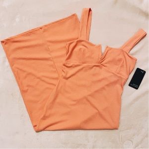 NWT Caution to the Wind super soft coral ribbed midi dress